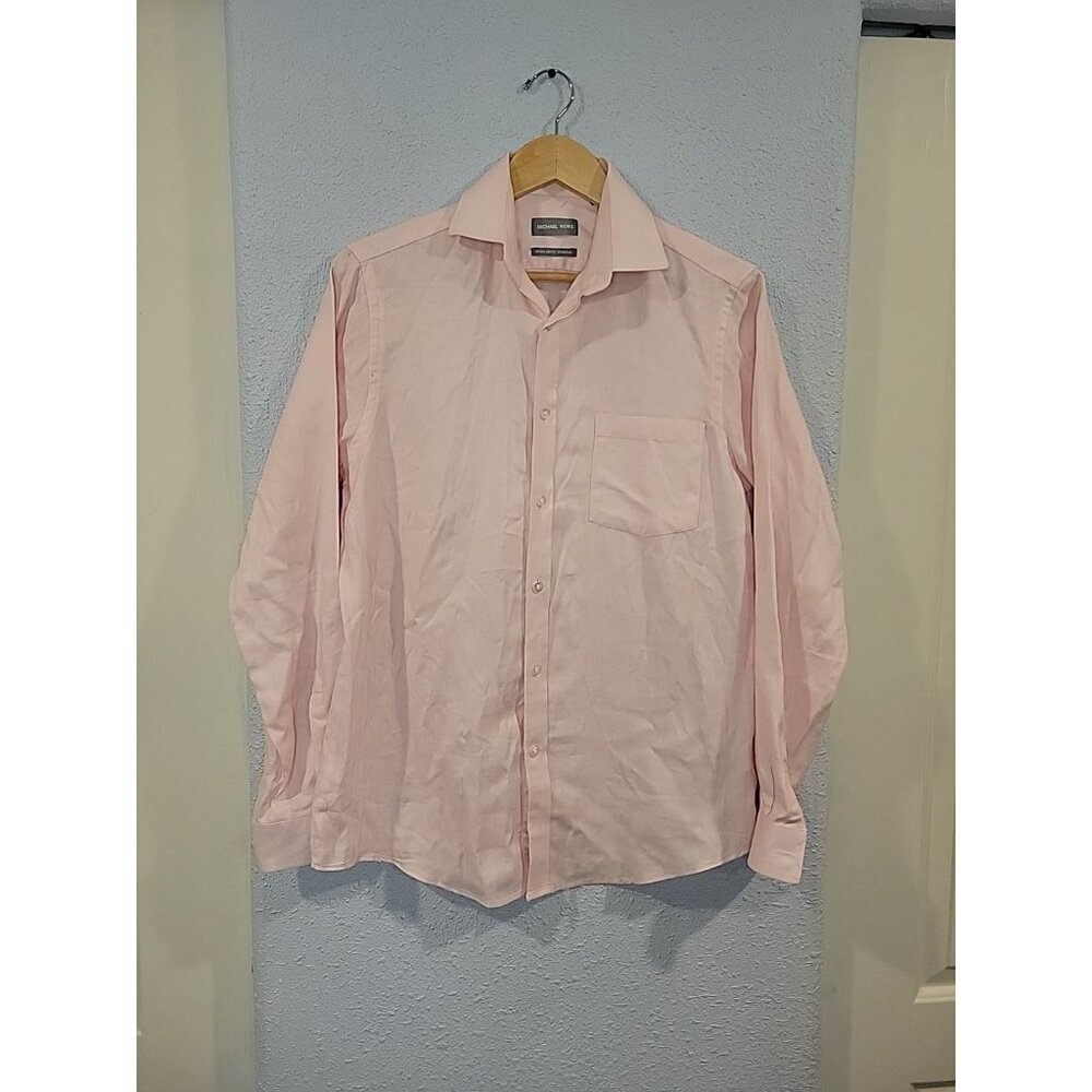 Men’s Michael Kors‎ Button LS Slim Stretch Shirt 15.5 Med 34/35 Pink Texture
